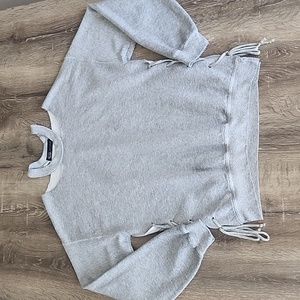 JET John Eshaya Cut Out Lace Up Fleece Lined Sweatshirt P/S